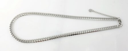 Choker / Halskette aus Edelstahl, Gourmet-Gliederkette / Kubanische Gliederkette, flach, 