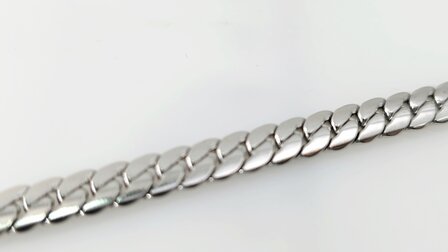 Choker / Halskette aus Edelstahl, Gourmet-Gliederkette / Kubanische Gliederkette, flach, 