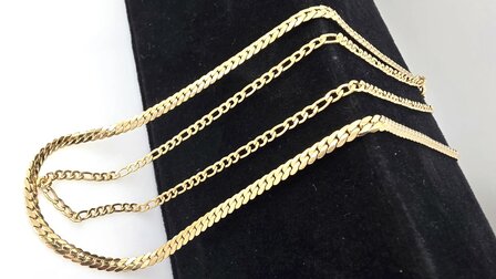 Ketting 2 laags RVS - Lengte 40-45 met 6 cm - Goudkleurig