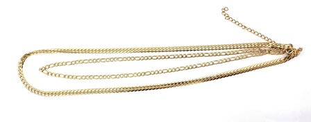 Ketting 2 laags RVS - Lengte 40-45 met 6 cm - Goudkleurig