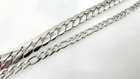 Ketting 2 laags RVS - Lengte 40-45 met 6 cm - Zilverkleurig