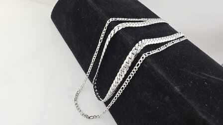 Ketting 2 laags RVS - Lengte 40-45 met 6 cm - Zilverkleurig