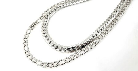 Enkelbandje 2 laags RVS - Lengte 23 met 6 cm - Zilverkleurig