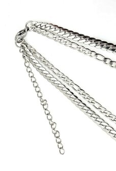 Ketting 2 laags RVS - Lengte 40-45 met 6 cm - Zilverkleurig