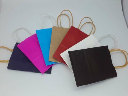 draagtasje, 11x6x15cm, uni 3 kleur