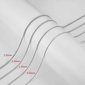 RVS slangenketting L50 cm D 0.9 mm