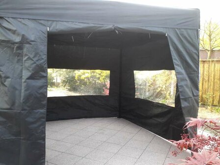 Zijwand 3 mtr met ritsdeur