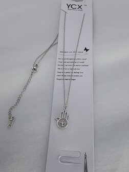 Ketting - RVS - Hamsa hand