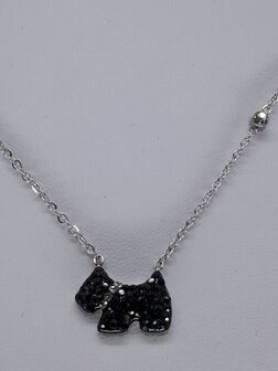 schakelketting, hond, strass, edelstaal