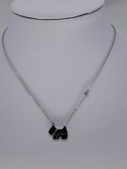 schakelketting, hond, strass, edelstaal