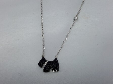 schakelketting, hond, strass, edelstaal