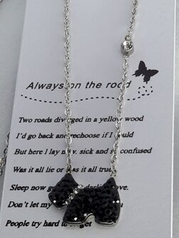 schakelketting, hond, strass, edelstaal