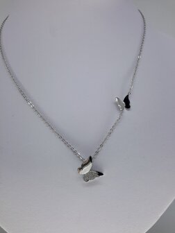 VlinderKetting RVS met 2D vlinderhanger