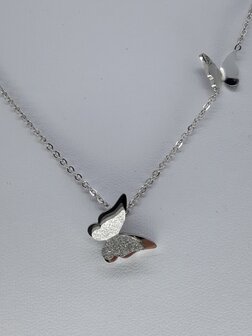 VlinderKetting RVS met 2D vlinderhanger