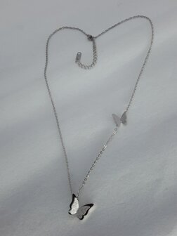 VlinderKetting RVS met 2D vlinderhanger