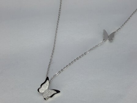 VlinderKetting RVS met 2D vlinderhanger