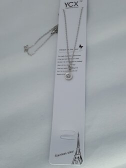 Ketting RVS ronde hanger Romeinse cijfers op de rand