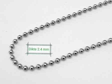 Kugelkette , Edelstahl, Farbe Silber.