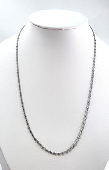 Ketting, RVS, Griekse schakelketting, L 50 cm