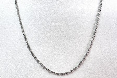 Ketting, RVS, Griekse schakelketting, L 50 cm
