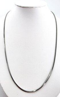 Slangenketting RVS Vierkante zilverkleur L 50 cm