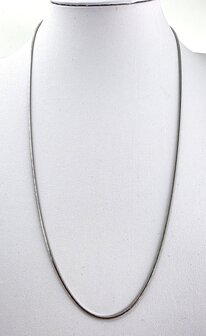 Slangenketting RVS Vierkante zilverkleur L 60 cm