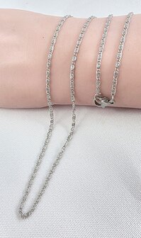 Ketting, rvs, Griekse schakelketting, L 45 cm