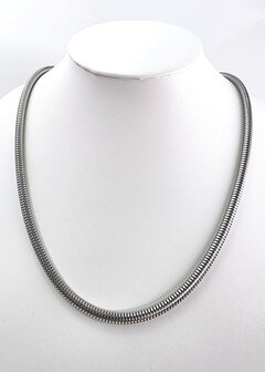 Halsketting, Collier RVS Ronde Slangenketting L 45 cm