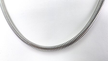 Halsketting, Collier RVS Ronde Slangenketting L 45 cm