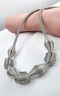 Collier rvs Moderne Spiraalvormig draad Stretch L 50 cm