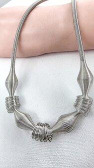 Collier rvs Moderne Spiraalvormig draad Stretch L 50 cm