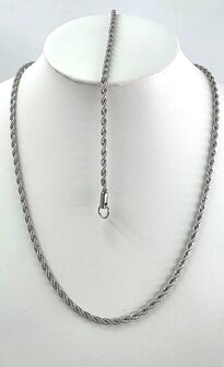 RVS Set Zilverkleurige twisted ketting met armband