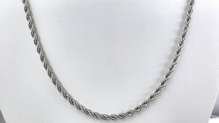 RVS Set Zilverkleurige twisted ketting met armband