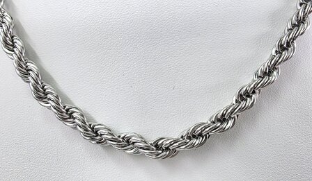Halsketting rvs gevlochten/Gedraaide motie L 45 cm * Br 5mm 