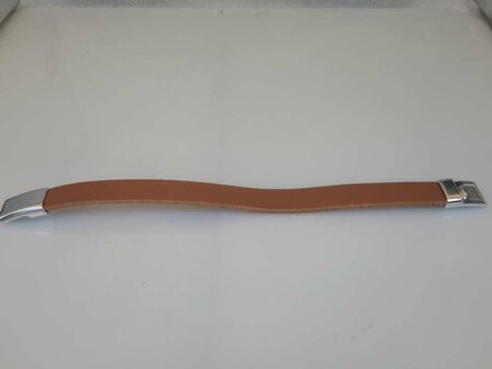 Glatte Lederband kinder, Cognac, schmal, magnetverschluss