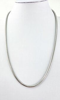 Halsketting RVS Ronde Slangenketting zilverkleur L 60cm