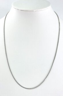 Halsketting RVS Slangen design Zilverkleur L 45cm * Br 1.2mm