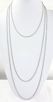 Halsketting RVS Slangen design Zilverkleur L 70cm * Br 1.2mm