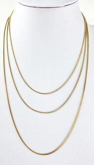 Halsketting RVS Slangen design Goudkleur L 50cm * Br 1.2mm