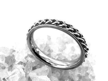 Ring, Zilverkleurig, smal, Anxiety/anti stress, Doos 36 stuks