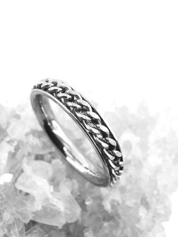 Ring, Zilverkleurig, smal, Anxiety/anti stress, Doos 36 stuks