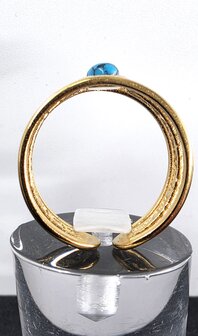 Ring RVS Turkoois Edelsteen goudkleurige