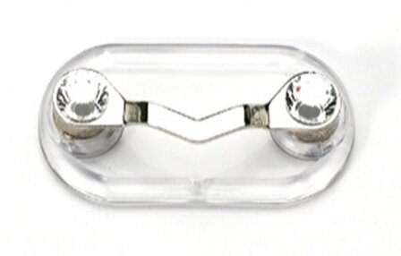 Magnetische brillenhouder Kleur Zilver met transparant kristal,