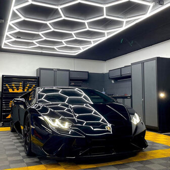 Hexagon ledverlichting voor oa garage, werkplaats, kapsalon, fitness ruimte, energiezuinig,  aluminium frame, kunststof kap