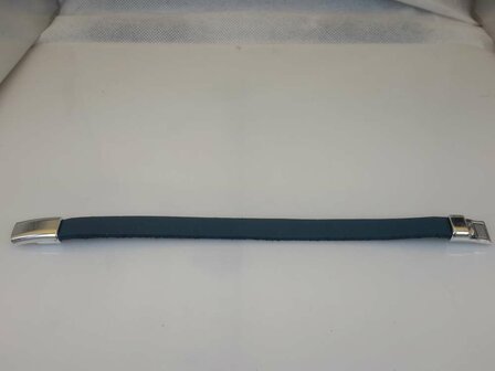 Glattes, L15,5cm Kinderarmband aus Leder, blau, schmal, mit Magnetverschluss