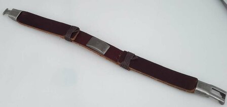 Lederarmband, L 20 cm, Metallplatte, braun