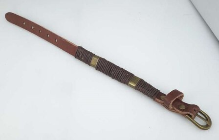 Schmale Lederarmband &ndash; Glatt mit Kordel, Schwarz oder Braun