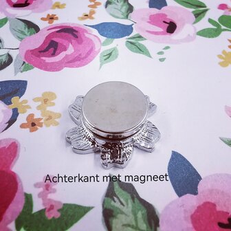 Melati Erinnerungssymbol Pin mit Magnet silberfarben