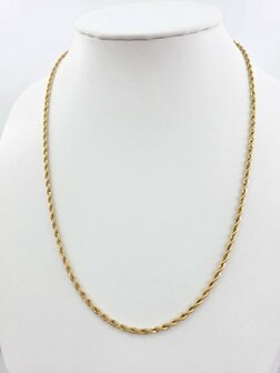 RVS Goudkleurige twisted ketting Lengte 45 cm