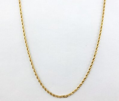 RVS Goudkleurige twisted ketting Lengte 45 cm